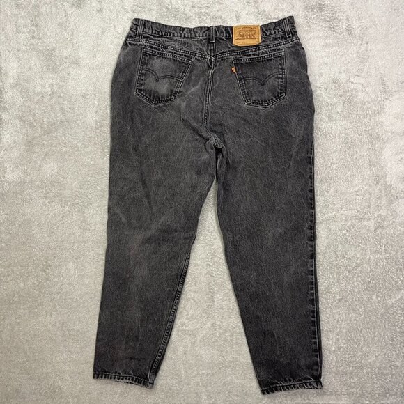 Vtg Levi's 922 Tapered Fit Leg 22 Short Black Orange Tab Jeans Baggy‎ Outdoorsy - Picture 10 of 16